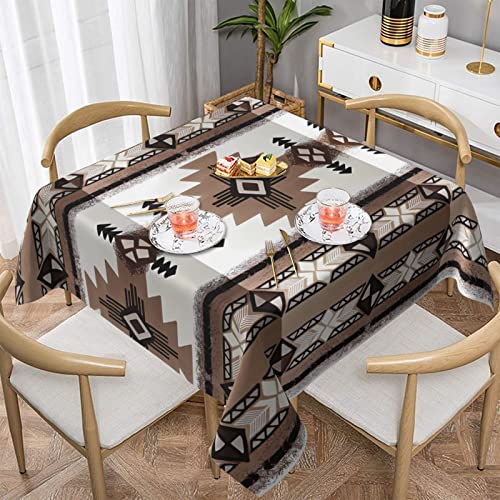 ZhaoYuGoods Dekorative Tischdecke, bedruckte Aborigines-Tischdecke, wasserabweisend, Polyester-Tischdecke für Zuhause, Küche, Innenbereich, 152 x 152 cm von ZhaoYuGoods