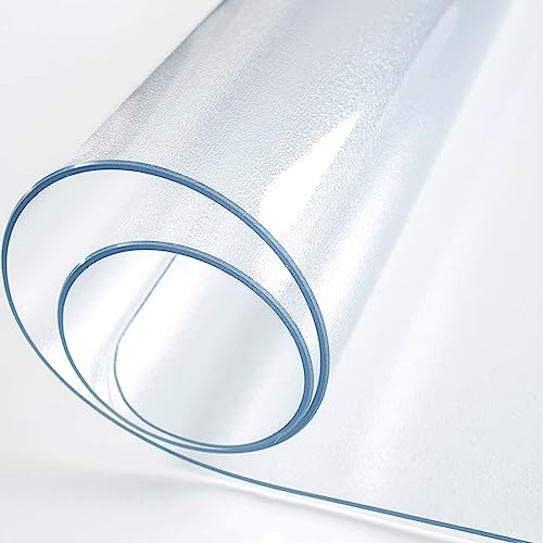 Zhaomi Transparente, Gefrostete PVC-Tischdecken-Schutzfolie, 1 Mm Dicke Esstisch-Schutzunterlage Aus Wasserdichtem PVC-Kunststoff, Transparent, Geeignet Für Esstisch/Couchtisch (45x120cm/18x47in) von Zhaomi