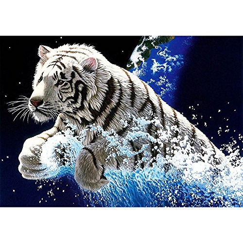 Zhen+ Katze und Tiger 5D DIY Diamant Malerei, Kreuzstich Diamond Dekoration Diamant-Malerei Stickerei Painting, Strass Stickerei Kreuzstich Arts Craft Decor, Hause Raumdekoration. (I, 40x30cm) von Zhen+zhen