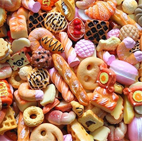 sortiert 30 Stück Cute Candy Perlen Fruit Dessert Eis Kunstharz Charms Scheiben Flache Tasten für Handwerk Zubehör Scrapbooking Telefon Fall Decor, Orange, 10mm-25mm von Zhiheng