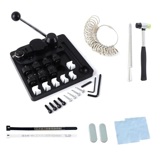 Zhildmosin Ring Making Kit - Ringbiegewerkzeug für Löffelringe, strapazierfähig, verschiedene Arten von Formen mit anderem Ringherstellungszubehör (Ringmaß, Ringdorn, Gummihammer, Ringgrößenmesser) von Zhildmosin