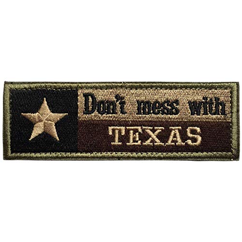 Aufnäher mit Aufschrift "Don't Mess with Texas State Flagge" Militär taktische Moral Wüstenabzeichen, bestickt hochwertig USA-Flagge für Rucksäcke Mützen Jacken Hosen Armee-Uniform Embleme von Zhinnag68