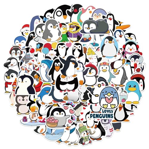 100 PCS Pinguin Aufkleber, Süßes Pinguin Sticker Set, Tier Sticker Kinder, Stickers Aesthetic, Scrapbook Stickers, Kawaii Decals, Wasserdichte Vinyl Aufkleber für Skateboards, Tablets, Kühlschränke von Zhlearda