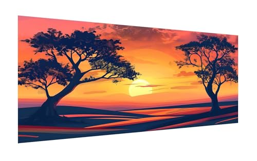 5D Diamond Painting Set 50x100cm, DIY Sonnenuntergang Diamond Painting Eckige Steine Strass Cross Stickerei Kunst Kits, Diamond Painting Zubehör Set Basteln Erwachsene, Diamond Painting Baum Z-273 von Zhlpjecc