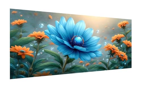 5D Diamond Painting Set 80x160cm, DIY Blume Diamond Painting Eckige Steine Strass Cross Stickerei Kunst Kits, Diamond Painting Zubehör Set Basteln Erwachsene, Geschenk Diamond Painting Blau Z-188 von Zhlpjecc