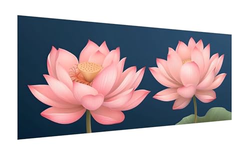 5D Diamond Painting Set 80x160cm, DIY Lotus Diamond Painting Eckige Steine Strass Cross Stickerei Kunst Kits, Diamond Painting Zubehör Set Basteln Erwachsene, Geschenk Diamond Painting Blatt Z-254 von Zhlpjecc