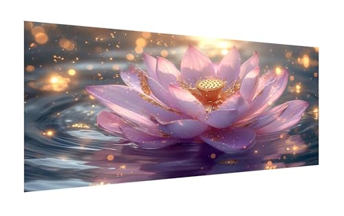 5D Diamond Painting Set 80x160cm, DIY Lotus Diamond Painting Eckige Steine Strass Cross Stickerei Kunst Kits, Diamond Painting Zubehör Set Basteln Erwachsene, Geschenk Diamond Painting Rosa Z-247 von Zhlpjecc