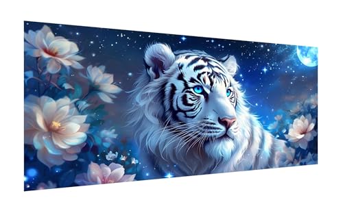 5D Diamond Painting Set 80x160cm, DIY Tiger Diamond Painting Eckige Steine Strass Cross Stickerei Kunst Kits, Diamond Painting Zubehör Set Basteln Erwachsene, Geschenk Diamond Painting Rose Z-242 von Zhlpjecc