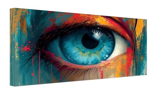 Abstrakte Augen Malen Nach Zahlen Erwachsene, DIY Vorgedruckte Leinen Leinwand Anfänger Kinder Ölgemälde Kits, Home Haus Dekorieren Geschenk mit 3 Pinsel und Acrylpigment, 70x140cm (Ohne Rahmen) Z-72 von Zhlpjecc