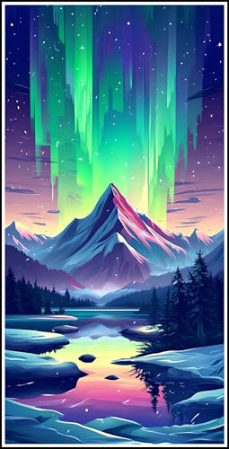 Diamond Painting Aurora, 5D Szene Diamant Painting Bilder Erwachsene, DIY Vollbohrer Cross Stickerei Diamant Kunst Malerei, Diamond Painting Groß XXL, Zimmer Wanddeko Bastelset Geschenk 120x60cm Z-714 von Zhlpjecc