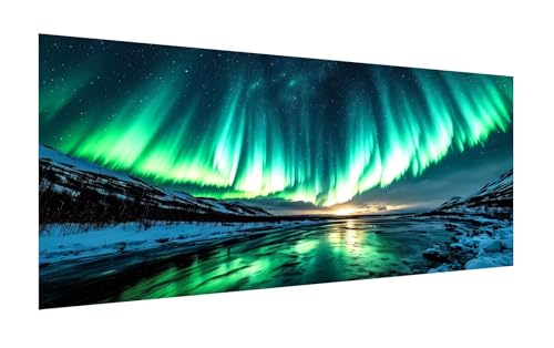 Diamond Painting Aurora, 5D Szene Diamant Painting Bilder Erwachsene, DIY Vollbohrer Cross Stickerei Diamant Kunst Malerei, Diamond Painting Groß XXL, Zimmer Wanddeko Bastelset Geschenk 60x120cm Z-215 von Zhlpjecc