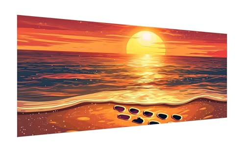 Diamond Painting Erwachsene XXL 100x200cm, DIY Sonnenuntergang Diamant Painting Bilder, 5D Strand Diamond Painting Set, Diamant Kristall Strass Kreuzstich Painting, für Wand Deko Wohnzimmer Z-271 von Zhlpjecc