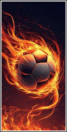 Diamond Painting Flamme, 5D Fußball Diamant Painting Bilder Erwachsene, DIY Vollbohrer Cross Stickerei Diamant Kunst Malerei, Diamond Painting Groß XXL für Zimmer Wanddeko Geschenk 60x30cm Z-711 von Zhlpjecc