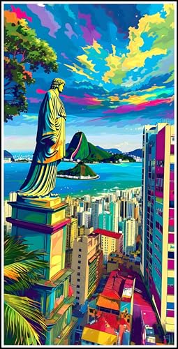 Diamond Painting Freiheitsstatue, 5D Landschaft Diamant Painting Bilder Erwachsene, DIY Cross Stickerei Diamant Kunst Malerei, Diamond Painting Groß XXL für Zimmer Wanddeko Geschenk 180x90cm Z-998 von Zhlpjecc