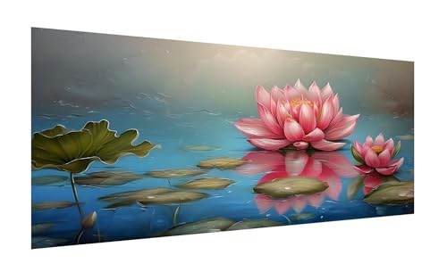 Diamond Painting Lotus, 5D See Diamant Painting Bilder Erwachsene, DIY Vollbohrer Cross Stickerei Diamant Kunst Malerei, Diamond Painting Groß XXL für Zimmer Wanddeko Bastelset Geschenk 30x60cm Z-249 von Zhlpjecc