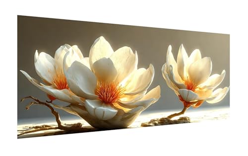 Diamond Painting Magnolie, 5D Landschaft Diamant Painting Bilder Erwachsene, DIY Vollbohrer Cross Stickerei Diamant Kunst Malerei, Diamond Painting Groß XXL für Zimmer Wanddeko Geschenk 120x60cm Z-969 von Zhlpjecc