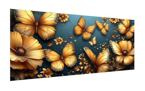 Diamond Painting Schmetterling, 5D Blume Diamant Painting Bilder Erwachsene, DIY Vollbohrer Cross Stickerei Diamant Kunst Malerei, Diamond Painting Groß XXL für Zimmer Wanddeko Geschenk 120x60cm Z-667 von Zhlpjecc