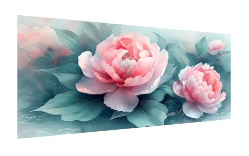 Diamond Painting Set 160x80cm, DIY Rosa Diamond Painting Eckige Steine Strass Cross Stickerei Kunst Kits, Diamond Painting Zubehör Set Basteln Erwachsene, Geschenk Diamond Painting Pfingstrose Z-638 von Zhlpjecc