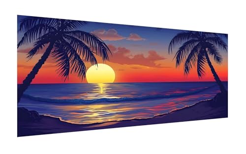 Diamond Painting Sonnenuntergang, 5D See Diamant Painting Bilder Erwachsene, DIY Vollbohrer Cross Stickerei Diamant Kunst Malerei, Diamond Painting Groß XXL für Zimmer Wanddeko Geschenk 30x60cm Z-265 von Zhlpjecc