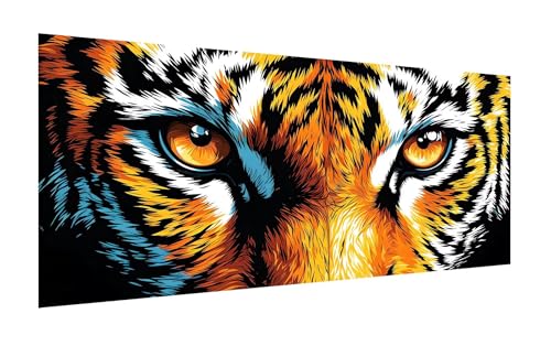 Diamond Painting Tier, 5D Tiger Diamant Painting Bilder Erwachsene, DIY Vollbohrer Cross Stickerei Diamant Kunst Malerei, Diamond Painting Groß XXL, Zimmer Wanddeko Bastelset Geschenk 120x60cm Z-602 von Zhlpjecc