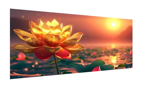 Diamond Painting Traum, 5D Lotus Diamant Painting Bilder Erwachsene, DIY Vollbohrer Cross Stickerei Diamant Kunst Malerei, Diamond Painting Groß XXL, Zimmer Wanddeko Bastelset Geschenk 30x60cm Z-315 von Zhlpjecc