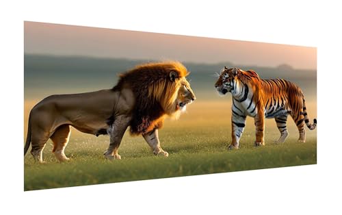 Diamond Painting XXL 100x200cm, DIY Tiger Diamant Painting Bilder, 5D Löwe Diamond Painting Set, Diamant Kristall Strass Kreuzstich Painting, Diamond Painting Erwachsene für Wand Deko Wohnzimmer Z-243 von Zhlpjecc