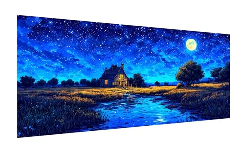 Diamond Painting XXL 80x40cm, DIY See Diamant Painting Bilder, 5D Szene Diamond Painting Set, Diamant Kristall Strass Kreuzstich Painting, Diamond Painting Erwachsene für Wand Deko Wohnzimmer Z-662 von Zhlpjecc