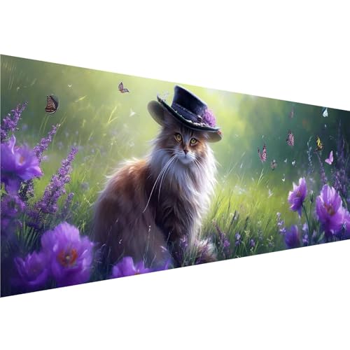 Diamond Painting Blume Diamant Painting Bilder Katze Diamond Painting Erwachsene Bastelset, 5D Diamond Art Malerei Kinder DIY Mosaikherstellung Stickerei Set für Deko Schlafzimmer, 70x210cm y-522 von Zhngshlg