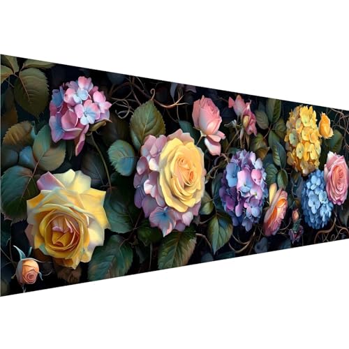 Diamond Painting Farbe Diamant Painting Bilder Blume Diamond Painting Erwachsene Bastelset, 5D Diamond Art Malerei Kinder DIY Mosaikherstellung Stickerei Set für Deko Schlafzimmer, 100x300cm y-57 von Zhngshlg