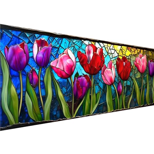 Diamond Painting Farbe Diamant Painting Bilder Blume Diamond Painting Erwachsene Bastelset, 5D Diamond Art Malerei Kinder DIY Mosaikherstellung Stickerei Set für Zimmer Deko Schlafzimmer, 30x90cm y-32 von Zhngshlg