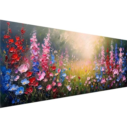 Diamond Painting Farbe Diamant Painting Bilder Blume Diamond Painting Erwachsene Bastelset, 5D Diamond Art Malerei Kinder DIY Mosaikherstellung Stickerei Set für Zimmer Deko Schlafzimmer,50x150cm y-43 von Zhngshlg