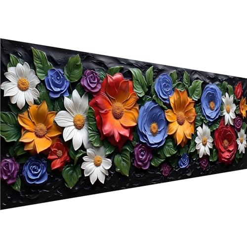 Diamond Painting Farbe Diamant Painting Bilder Blume Diamond Painting Erwachsene Bastelset, 5D Diamond Art Malerei Kinder DIY Mosaikherstellung Stickerei Set für Zimmer Deko Schlafzimmer,50x150cm y-28 von Zhngshlg