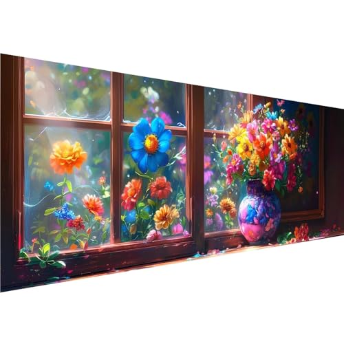 Diamond Painting Farbe Diamant Painting Bilder Blume Diamond Painting Erwachsene Bastelset, 5D Diamond Art Malerei Kinder DIY Mosaikherstellung Stickerei Set für Zimmer Deko Schlafzimmer,90x270cm y-35 von Zhngshlg