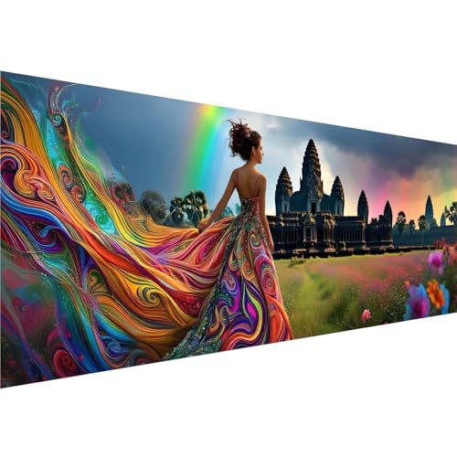 Diamond Painting Farbe Diamant Painting Bilder Mädchen Diamond Painting Erwachsene Bastelset, 5D Diamond Art Malerei Kinder DIY Mosaikherstellung Stickerei Set für Deko Schlafzimmer, 90x270cm y-86 von Zhngshlg