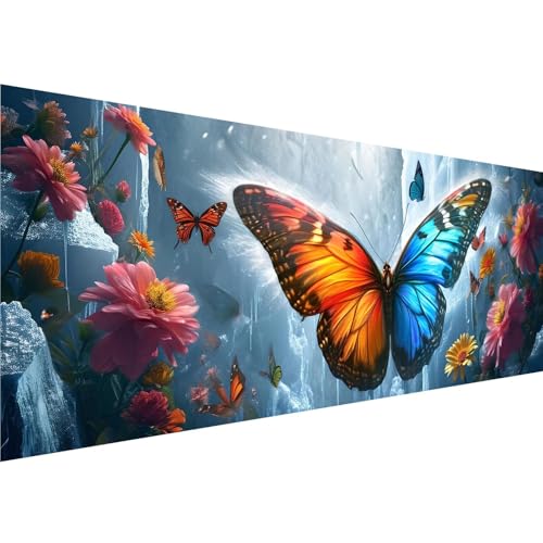 Diamond Painting Farbe Diamant Painting Bilder Schmetterling Diamond Painting Erwachsene Bastelset, 5D Diamond Art Malerei Kinder DIY Mosaik Stickerei Set für Zimmer Deko Schlafzimmer, 100x300cm y-18 von Zhngshlg