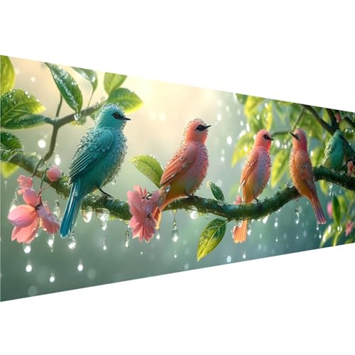 Diamond Painting Farbe Diamant Painting Bilder Vogel Diamond Painting Erwachsene Bastelset, 5D Diamond Art Malerei Kinder DIY Mosaikherstellung Stickerei Set für Deko Schlafzimmer, 100x300cm y-81 von Zhngshlg