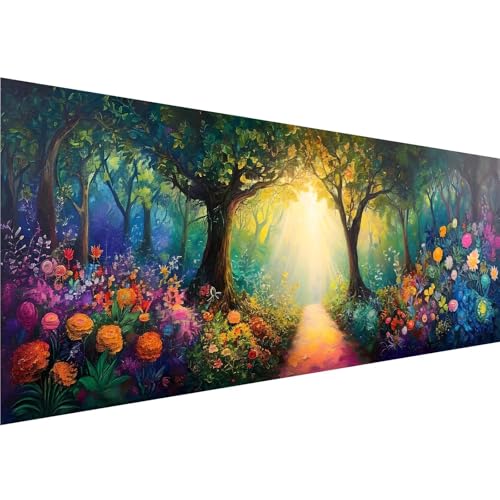 Diamond Painting Farbe Diamant Painting Bilder Wald Diamond Painting Erwachsene Bastelset, 5D Diamond Art Malerei Kinder DIY Mosaikherstellung Stickerei Set für Zimmer Deko Schlafzimmer, 30x90cm y-89 von Zhngshlg