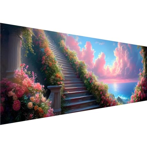 Diamond Painting Farbe Muster, Blume Diamant Painting Bilder Kinder Anfänger, 5D Diamond Painting XXL 50x150cm Leinwand, Bastelset Erwachsene DIY Kreatives für Mädchen Geschenk,Wanddeko Aesthetic y-20 von Zhngshlg