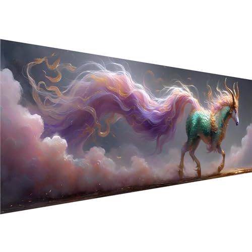 Diamond Painting Farbe Muster, Pferd Diamant Painting Bilder Kinder Anfänger, 5D Diamond Painting XXL 30x90cm Leinwand, Bastelset Erwachsene DIY Kreatives für Mädchen Geschenk, Wanddeko Aesthetic y-72 von Zhngshlg