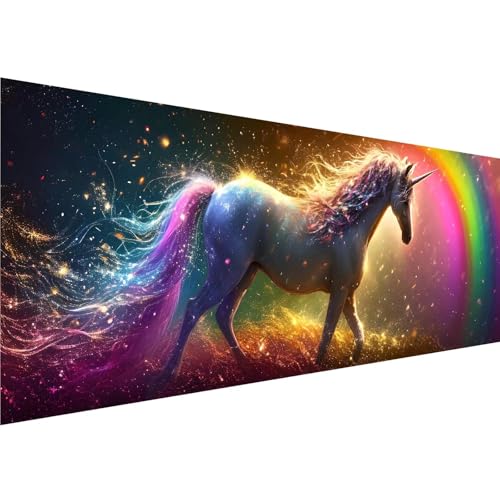 Diamond Painting Farbe Muster, Pferd Diamant Painting Bilder Kinder Anfänger, 5D Diamond Painting XXL 50x150cm Leinwand, Bastelset Erwachsene DIY Kreatives für Mädchen Geschenk,Wanddeko Aesthetic y-74 von Zhngshlg