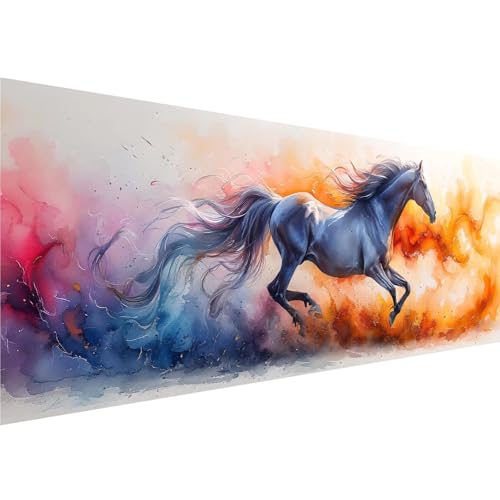 Diamond Painting Farbe Muster, Pferd Diamant Painting Bilder Kinder Anfänger, 5D Diamond Painting XXL 50x150cm Leinwand, Bastelset Erwachsene DIY Kreatives für Mädchen Geschenk,Wanddeko Aesthetic y-71 von Zhngshlg