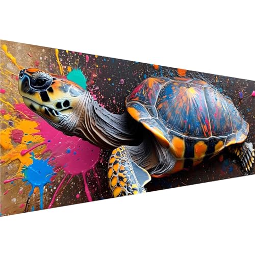 Diamond Painting Farbe Muster, Schildkröte Diamant Painting Bilder Kinder Anfänger, 5D Diamond Painting XXL 100x300cm, Bastelset Erwachsene DIY Kreatives für Mädchen Geschenk, Wanddeko Aesthetic y-16 von Zhngshlg