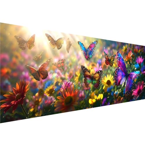 Diamond Painting Farbe Muster, Schmetterling Diamant Painting Bilder Kinder Anfänger, 5D Diamond Painting XXL 100x300cm, Bastelset Erwachsene DIY Kreatives für Mädchen Geschenk,Wanddeko Aesthetic y-19 von Zhngshlg