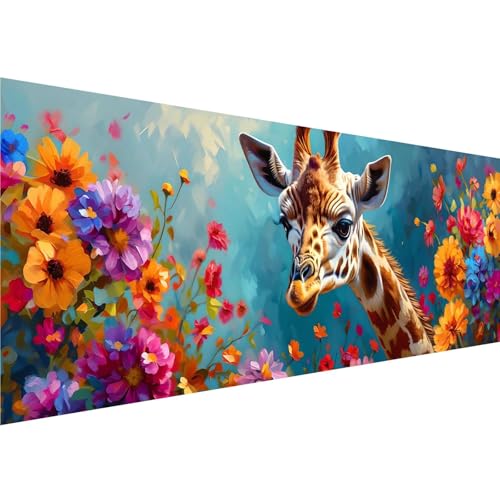 Diamond Painting Giraffe Diamant Painting Bilder Blume Diamond Painting Erwachsene Bastelset, 5D Diamond Art Malerei Kinder DIY Mosaikherstellung Stickerei Set für Deko Schlafzimmer, 30x90cm y-986 von Zhngshlg