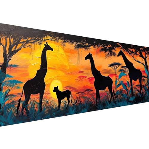 Diamond Painting Giraffe Diamant Painting Bilder Tiger Diamond Painting Erwachsene Bastelset, 5D Diamond Art Malerei Kinder DIY Mosaikherstellung Stickerei Set für Deko Schlafzimmer, 100x300cm y-987 von Zhngshlg