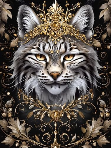 Diamond Painting Katze Diamant Painting Bilder Blume Diamond Painting Erwachsene Bastelnset, 5D DIY Diamond Art Malerei Strass Stickerei Malerei Kit für Zimmer Deko, Geschenk für Frau 80x120cm D-1 von Zhngshlg