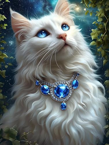 Diamond Painting Katze Diamant Painting Bilder Tier Diamond Painting Erwachsene Bastelnset, 5D DIY Diamond Art Malerei Strass Stickerei Malerei Kit für Zimmer Deko, Geschenk für Frau 100x150cm A-1 von Zhngshlg