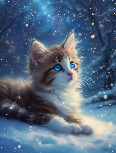 Diamond Painting Katze Diamant Painting Bilder Tier Diamond Painting Erwachsene Bastelnset, 5D DIY Diamond Art Malerei Strass Stickerei Malerei Kit für Zimmer Deko, Geschenk für Frau 100x150cm I-1 von Zhngshlg