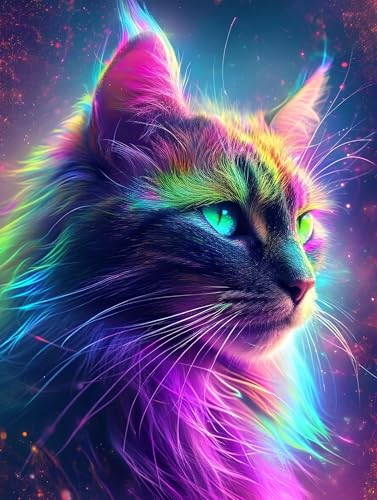 Diamond Painting Katze Diamant Painting Bilder Traum Diamond Painting Erwachsene Bastelnset, 5D DIY Diamond Art Malerei Strass Stickerei Malerei Kit für Zimmer Deko, Geschenk für Frau 80x120cm G-1 von Zhngshlg