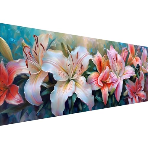 Diamond Painting Lilie Muster, Blume Diamant Painting Bilder Kinder Anfänger, 5D Diamond Painting XXL 80x240cm Leinwand, Bastelset Erwachsene DIY Kreatives für Mädchen Geschenk, Wanddeko Aesthetic y-2 von Zhngshlg